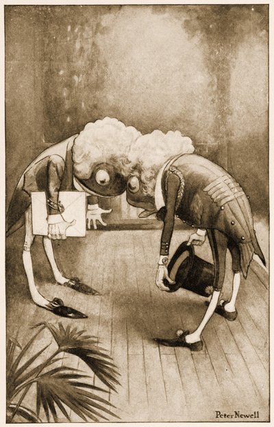 "كلاهما انحنى منخفضًا وتشابك تجعيدهما" ، رسم توضيحي لمغامرات لويس كارول "أليس" في بلاد العجائب ، 1901 بواسطة بيتر نيويل